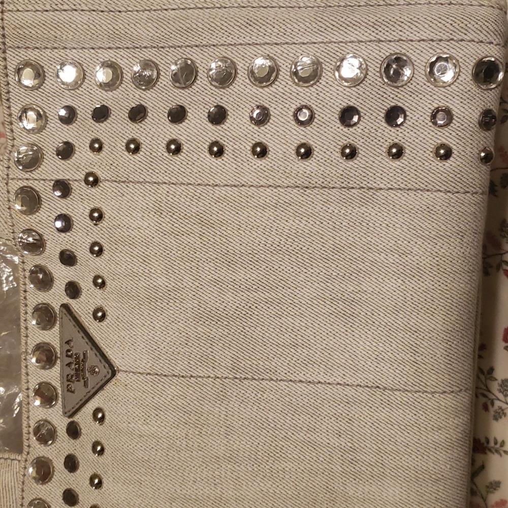 Authentic PRADA Canapa Canvas Tote with Sling. Vintage - Picture 15 of 16